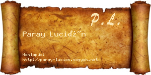 Paray Lucián névjegykártya